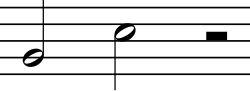 Two Half Notes and a Half Rest